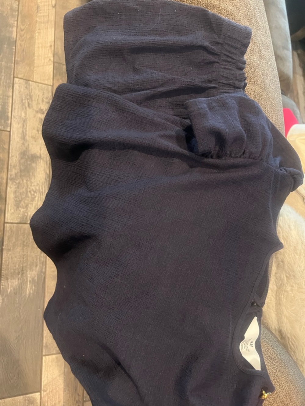 H&M Dark Navy Ribbed Knit Top